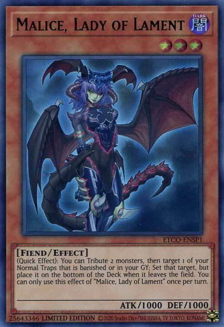 Malice, Lady of Lament (UR) (ETCO-ENSP1) - Eternity Code YuGiOh trading card
