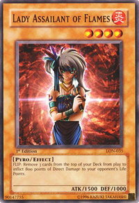Lady Assailant of Flames - Labyrinth of Nightmare (LON) #LON-035 - Common / Short Print YuGiOh Trading Card