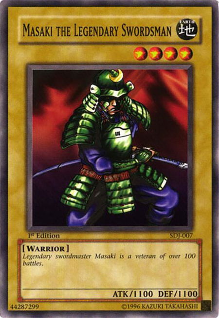 Masaki the Legendary Swordsman trading card from Starter Deck: Joey Masaki the Legendary Swordsman - Starter Deck: Joey YuGiOh trading card