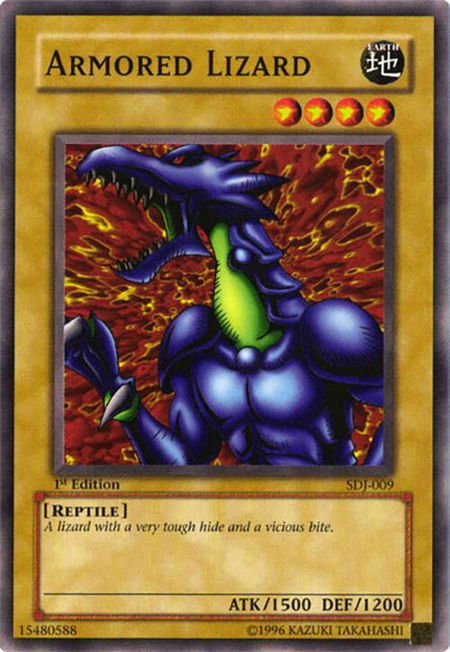 Armored Lizard trading card from Starter Deck: Joey Armored Lizard - Starter Deck: Joey YuGiOh trading card