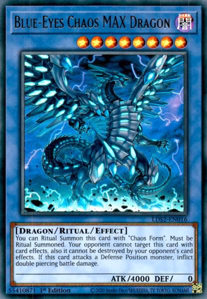 Blue-Eyes Chaos MAX Dragon trading card from Legendary Duelists: Season 2 Blue-Eyes Chaos MAX Dragon - Legendary Duelists: Season 2 YuGiOh trading card