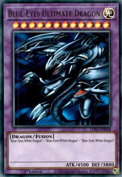 Blue-Eyes Ultimate Dragon trading card from Legendary Duelists: Season 2 Blue-Eyes Ultimate Dragon - Legendary Duelists: Season 2 YuGiOh trading card
