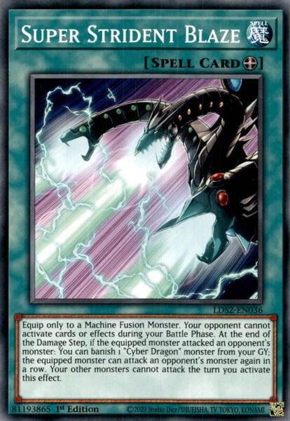Super Strident Blaze trading card from Legendary Duelists: Season 2 Super Strident Blaze - Legendary Duelists: Season 2 YuGiOh trading card