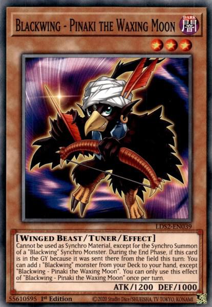 Blackwing - Pinaki the Waxing Moon trading card from Legendary Duelists: Season 2 Blackwing - Pinaki the Waxing Moon - Legendary Duelists: Season 2 YuGiOh trading card