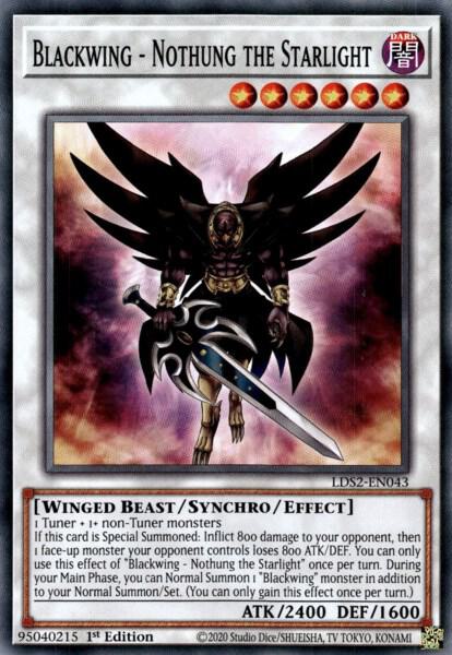 Blackwing - Nothung the Starlight trading card from Legendary Duelists: Season 2 Blackwing - Nothung the Starlight - Legendary Duelists: Season 2 YuGiOh trading card