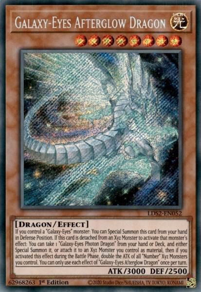 Galaxy-Eyes Afterglow Dragon trading card from Legendary Duelists: Season 2 Galaxy-Eyes Afterglow Dragon - Legendary Duelists: Season 2 YuGiOh trading card