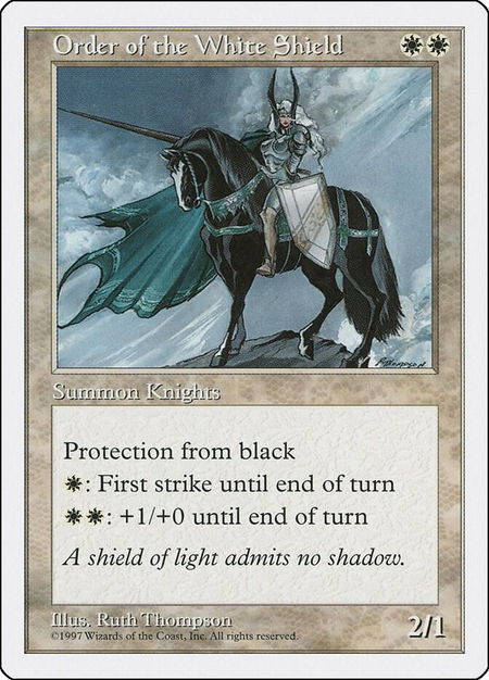 Order of the White Shield trading card from Fifth Edition Order of the White Shield - Fifth Edition Magic: The Gathering trading card