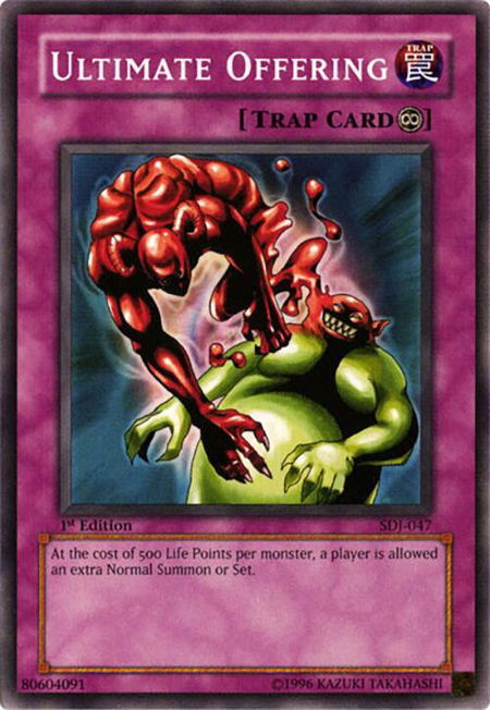 Ultimate Offering trading card from Starter Deck: Joey Ultimate Offering - Starter Deck: Joey YuGiOh trading card