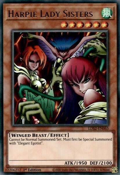 Harpie Lady Sisters trading card from Legendary Duelists: Season 2 Harpie Lady Sisters - Legendary Duelists: Season 2 YuGiOh trading card