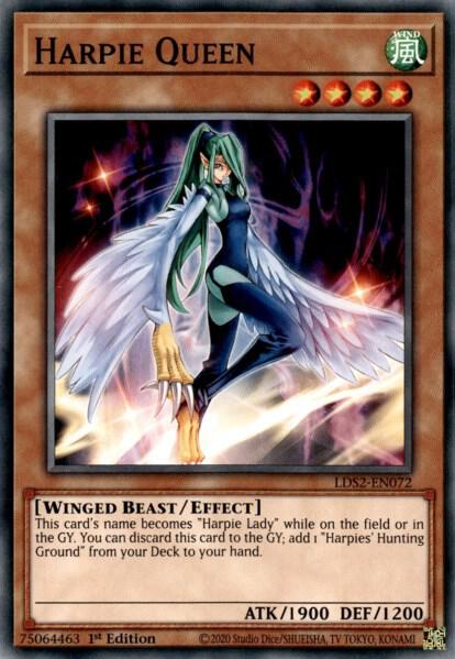Harpie Queen trading card from Legendary Duelists: Season 2 Harpie Queen - Legendary Duelists: Season 2 YuGiOh trading card