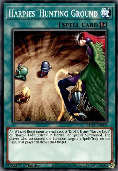 Harpies' Hunting Ground trading card from Legendary Duelists: Season 2 Harpies' Hunting Ground - Legendary Duelists: Season 2 YuGiOh trading card