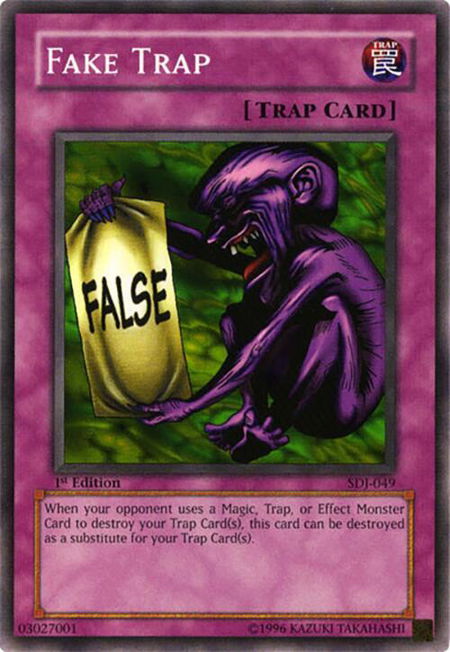 Fake Trap trading card from Starter Deck: Joey Fake Trap - Starter Deck: Joey YuGiOh trading card