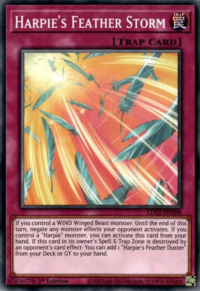 Harpie's Feather Storm trading card from Legendary Duelists: Season 2 Harpie's Feather Storm - Legendary Duelists: Season 2 YuGiOh trading card