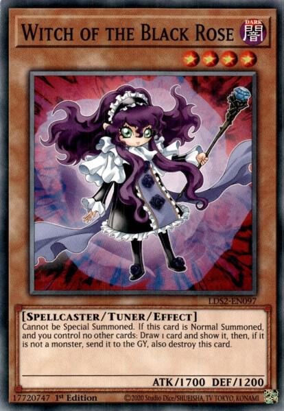 Witch of the Black Rose trading card from Legendary Duelists: Season 2 Witch of the Black Rose - Legendary Duelists: Season 2 YuGiOh trading card