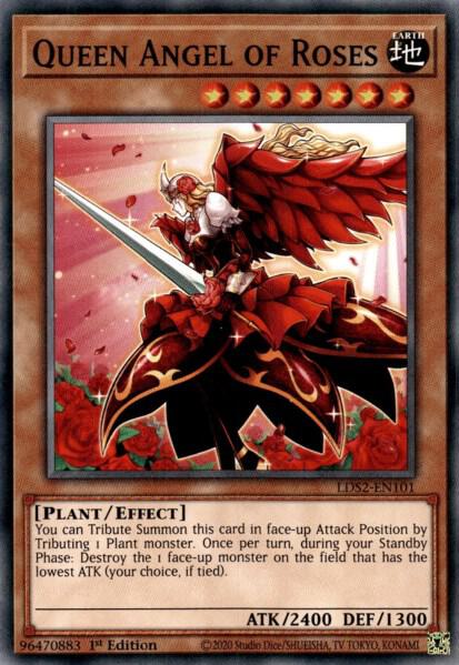 Queen Angel of Roses trading card from Legendary Duelists: Season 2 Queen Angel of Roses - Legendary Duelists: Season 2 YuGiOh trading card