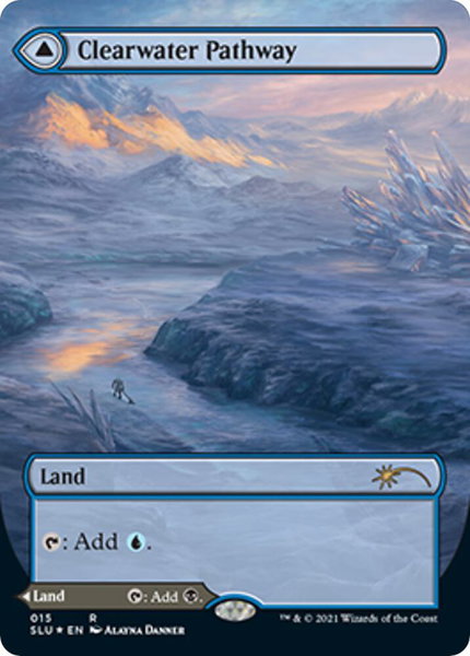 Clearwater Pathway (Borderless) trading card from Secret Lair Series Clearwater Pathway (Borderless) - Secret Lair Series Magic: The Gathering trading card