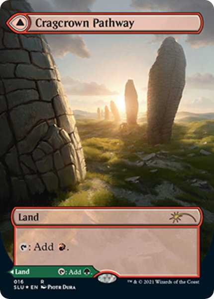 Cragcrown Pathway (Borderless) trading card from Secret Lair Series Cragcrown Pathway (Borderless) - Secret Lair Series Magic: The Gathering trading card