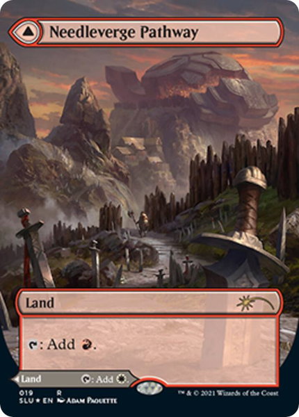 Needleverge Pathway (Borderless) trading card from Secret Lair Series Needleverge Pathway (Borderless) - Secret Lair Series Magic: The Gathering trading card
