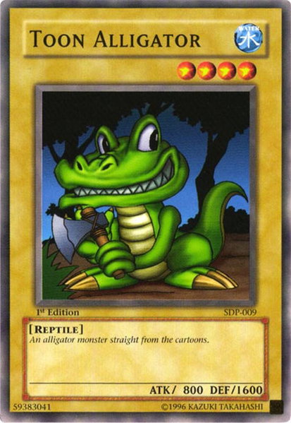 Toon Alligator trading card from Starter Deck: Pegasus Toon Alligator - Starter Deck: Pegasus YuGiOh trading card