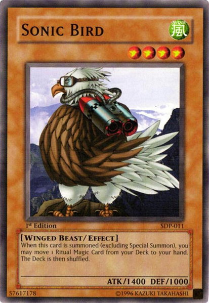 Sonic Bird - Starter Deck: Pegasus YuGiOh trading card