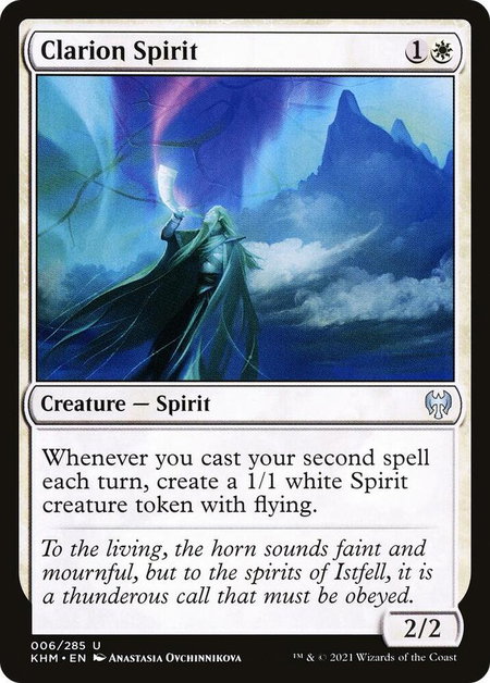 Clarion Spirit - Kaldheim Magic: The Gathering trading card