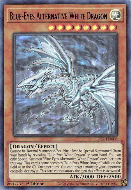 Blue-Eyes Alternative White Dragon (Blue) - Legendary Duelists: Season 2 YuGiOh trading card