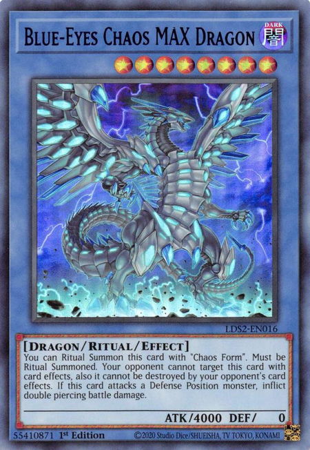Blue-Eyes Chaos MAX Dragon (Blue) - Legendary Duelists: Season 2 YuGiOh trading card