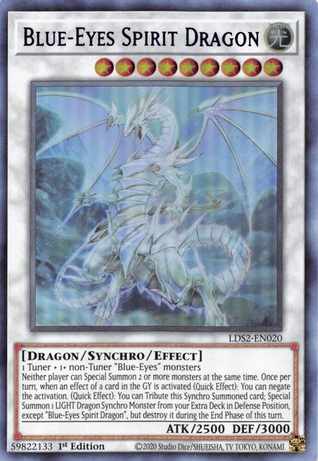 Blue-Eyes Spirit Dragon (Purple) - Legendary Duelists: Season 2 YuGiOh trading card