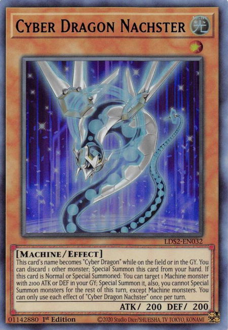 Cyber Dragon Nachster (Blue) trading card from Legendary Duelists: Season 2 Cyber Dragon Nachster (Blue) - Legendary Duelists: Season 2 YuGiOh trading card