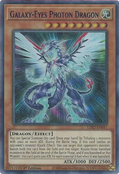 Galaxy-Eyes Photon Dragon (Blue) trading card from Legendary Duelists: Season 2 Galaxy-Eyes Photon Dragon (Blue) - Legendary Duelists: Season 2 YuGiOh trading card