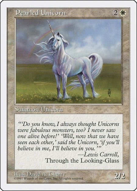 Pearled Unicorn - Fifth Edition Magic: The Gathering trading card