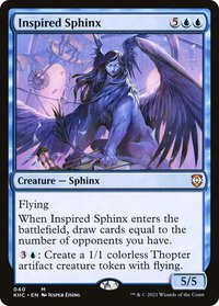 Inspired Sphinx - Commander: Kaldheim (KHC) #40 - Mythic Magic: The Gathering Trading Card