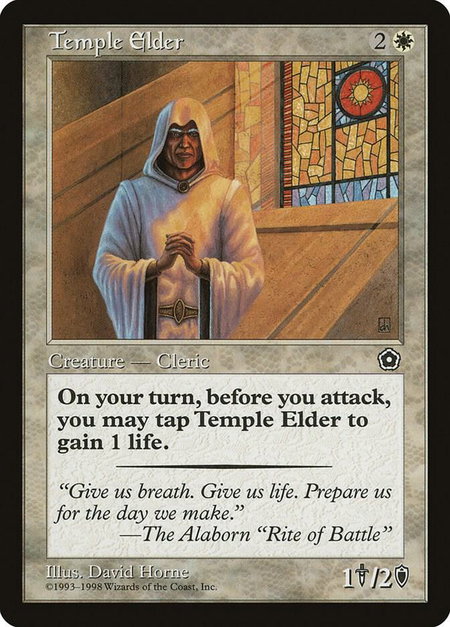 Temple Elder - Portal Second Age Magic: The Gathering trading card