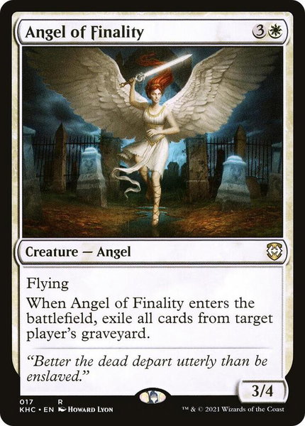 Angel of Finality trading card from Commander: Kaldheim Angel of Finality - Commander: Kaldheim Magic: The Gathering trading card
