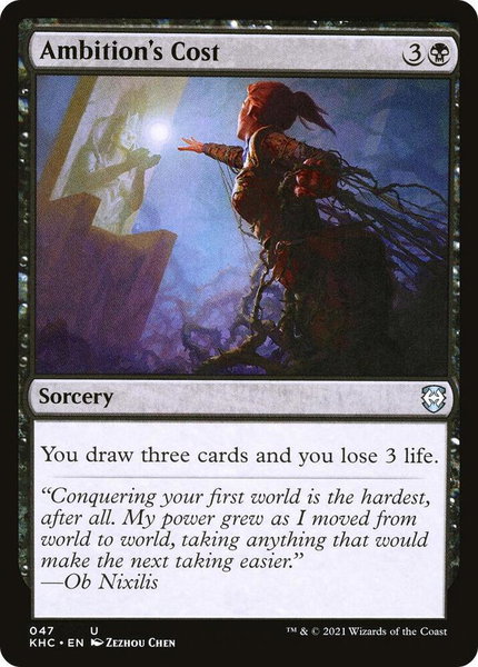Ambition's Cost - Commander: Kaldheim Magic: The Gathering trading card