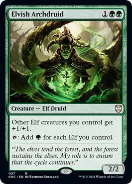 Elvish Archdruid trading card from Commander: Kaldheim Elvish Archdruid - Commander: Kaldheim Magic: The Gathering trading card
