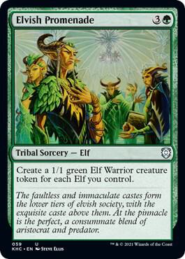 Elvish Promenade trading card from Commander: Kaldheim Elvish Promenade - Commander: Kaldheim Magic: The Gathering trading card
