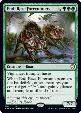 End-Raze Forerunners trading card from Commander: Kaldheim End-Raze Forerunners - Commander: Kaldheim Magic: The Gathering trading card
