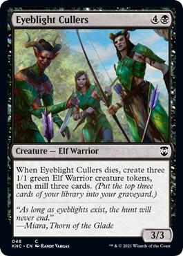 Eyeblight Cullers trading card from Commander: Kaldheim Eyeblight Cullers - Commander: Kaldheim Magic: The Gathering trading card