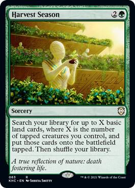 Harvest Season trading card from Commander: Kaldheim Harvest Season - Commander: Kaldheim Magic: The Gathering trading card