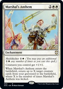 Marshal's Anthem trading card from Commander: Kaldheim Marshal's Anthem - Commander: Kaldheim Magic: The Gathering trading card