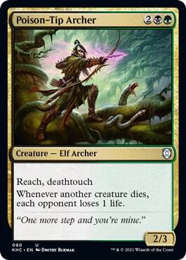 Poison-Tip Archer trading card from Commander: Kaldheim Poison-Tip Archer - Commander: Kaldheim Magic: The Gathering trading card