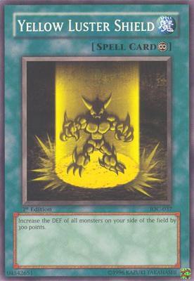 Yellow Luster Shield - Invasion of Chaos YuGiOh trading card