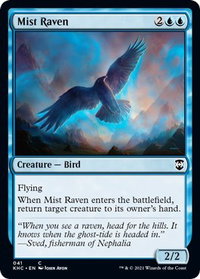Mist Raven - Commander: Kaldheim (KHC) #41 - Common Magic: The Gathering Trading Card