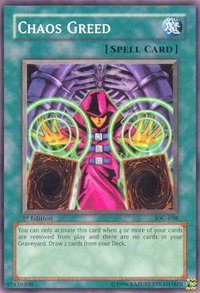Chaos Greed - Invasion of Chaos (IOC) #IOC-038 - Common / Short Print YuGiOh Trading Card