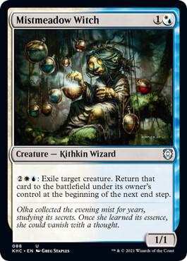 Mistmeadow Witch trading card from Commander: Kaldheim Mistmeadow Witch - Commander: Kaldheim Magic: The Gathering trading card