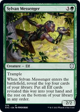Sylvan Messenger trading card from Commander: Kaldheim Sylvan Messenger - Commander: Kaldheim Magic: The Gathering trading card