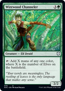 Wirewood Channeler trading card from Commander: Kaldheim Wirewood Channeler - Commander: Kaldheim Magic: The Gathering trading card