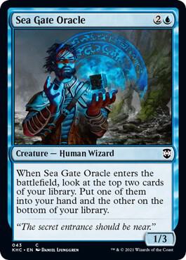 Sea Gate Oracle trading card from Commander: Kaldheim Sea Gate Oracle - Commander: Kaldheim Magic: The Gathering trading card