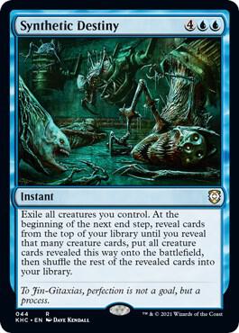 Synthetic Destiny trading card from Commander: Kaldheim Synthetic Destiny - Commander: Kaldheim Magic: The Gathering trading card
